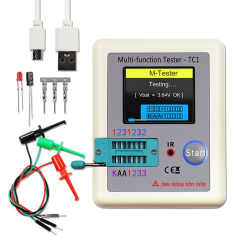 Multifunktionaler Transistortester Lcr-tc1 Im Taschenformat Mit 1,8 Zoll Großem, Hintergrundbeleuchtetem Tft-farbdisplay Für Dioden, Trioden, Kondensatoren, Widerstände Und Lw21-transistoren