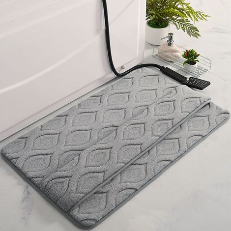 Saugfähige Duschmatte – Badematte – Dekorativer Teppich – Rutschfest – Für Bad Und Wohnzimmer – 40 X 60 Cm – Dunkelgrau