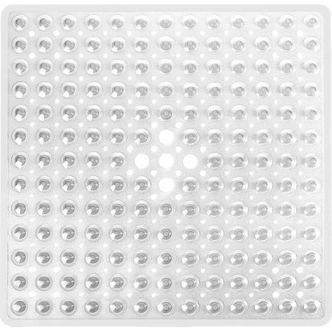 Quadratische, Rutschfeste Badematte Mit Saugnäpfen (1 Stück), Strapazierfähig Und Elegant, Rutschfeste Duschmatte, Modernes Design, Hochwertige Saugnäpfe, Maschinenwaschbar Und Latexfrei, Transparent