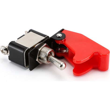 Metall-wippschalter, 12 V 20 A, Ein/aus 2 Positionen, 2 Pins, Mit Wasserdichter Kappe (rot)