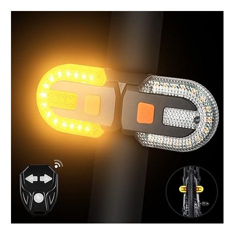 Fahrradrücklicht Mit Blinker – Funkfernbedienung Für Fahrräder, Wiederaufladbar, 5 Sicherheitswarnmodi, Stroboskoplicht, 6,2 X 4,7 X 2,5 Cm