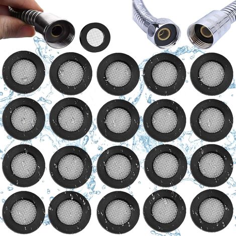 20 Stück Edelstahl-dichtungsgummischeiben, Edelstahl-filtersiebdichtung, Gummidichtungs-o-ring-filter, Sieb, Badezimmer, Dusche, Dichtungsring