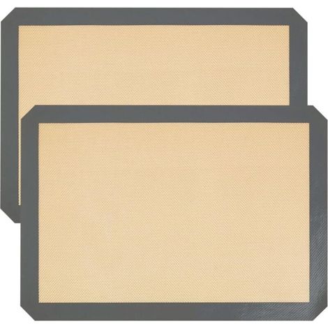 Set Mit 2 Silikon-backmatten, Antihaftbeschichtet, Wiederverwendbar, Bpa-frei, Abwaschbar, Hitzebeständig, Für Mikrowellenherde, Macarons, Kekse, Gebäck, Brot (l: 41,9 X 29,5 Cm)