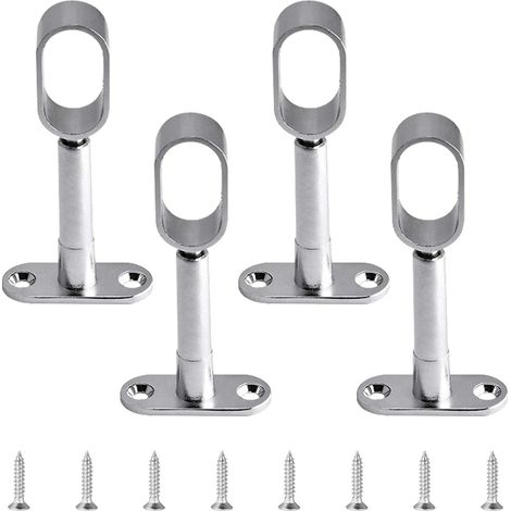 Set Mit 4 Verstellbaren, Ovalen, Hohlen Kleiderstangenhalterungen Aus Zinklegierung Für Kleiderschrank, Schlafzimmer Und Badezimmer
