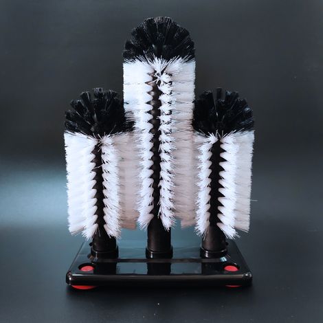 Glasreinigungsbürste Mit Saugnapf, Für Gastronomie, Partys & Bars, Bürste, H X B X T: 26,5 X 18,5 X 9,5 Cm, Weiß/schwarz