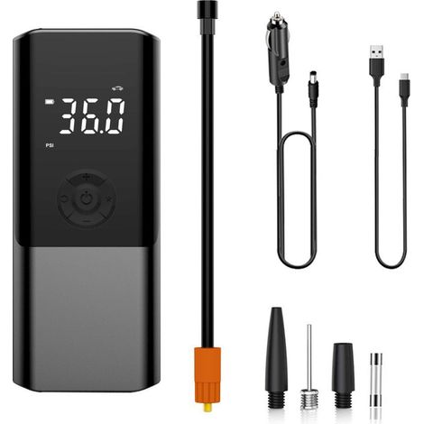 Mini-tragbarer Luftkompressor 150 Psi 6000 Mah 12v Dc Wiederaufladbare Elektrische Luftpumpe Autoreifenfüller Mit Digitalanzeige, Led-licht, Usb-ladefunktion Für Auto, Motorrad, Ball Und Outdoor