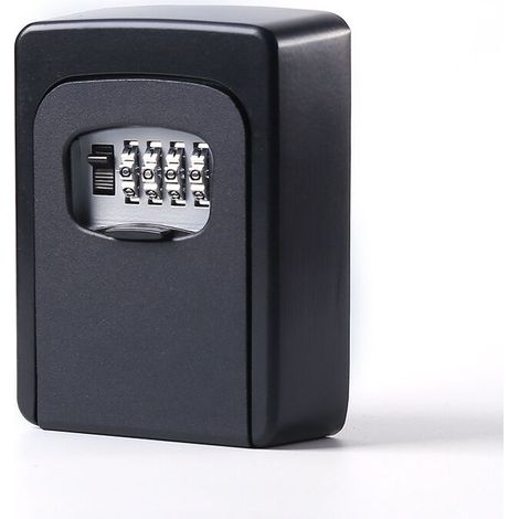 Sicherer Schlüsseltresor Mit Code, Wandmontierter Schlüsseltresor Mit 4-stelligem Code, Wasserdichter Und Rostfreier Außenschlüsseltresor, Code Zurücksetzbar (schwarz) Becomerich