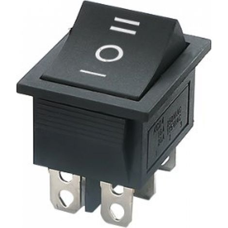 Wippschalter, Ein-aus-ein, 6 Anschlüsse, 16 A, 250 V Ac, Schwarz, 2er-pack