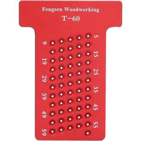 T-förmiges Lineal-lochmarkierungswerkzeug, Holzschaber-positionierungslehre, Kreuzlehre, Handmesswerkzeug Zur Markierung Von Aluminiumlegierungen (rot)