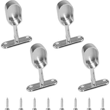Set Mit 4 Ovalen Kleiderstangenhalterungen Aus Zinklegierung Für Kleiderschrank, Schlafzimmer, Badezimmer