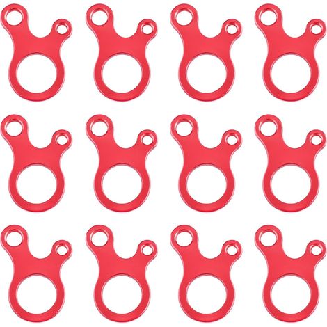 12 Stück Aluminiumlegierung Campingseilspanner Abspannseilspanner Für Zelt, Plane, Wandern (rot (schneckenform))