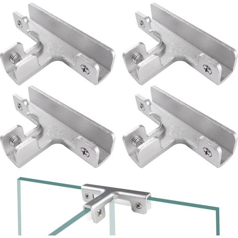 4 Stück 12,5-mm-glasklemmen, Glasclips Aus Aluminiumlegierung, Verstellbare Glasklemmhalterungen, Glasbefestigungsclips, Für 10–12 Mm Dickes Glas, T-förmig