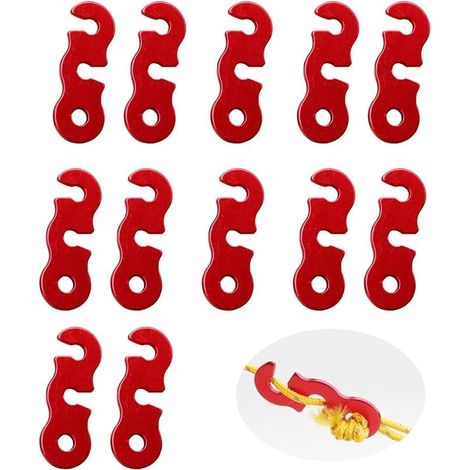 Set Mit 12 Zeltseilspannern Aus Aluminiumlegierung – Winddichte Seilschlaufe – Abspannleine – Seilversteller – Für Zelte, Outdoor-aktivitäten, Wandern, Camping, Picknicks