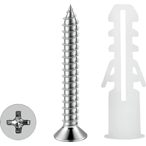 100 Stück Gipskartondübel Mit M6 X 30 Mm Schrauben, Gipskartondübel, Für Die Montage In Hohlwänden
