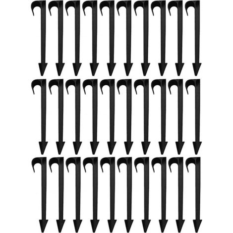 30 Stück Tropfbewässerungspfähle, Tropfbewässerungs-stützpfähle, Bodenbefestigungspfähle, Schwarz, 11,2 Cm