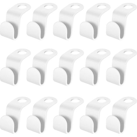 50 Platzsparende Kleiderbügelhaken, 5,5 X 2 Cm, Verbindungshaken, Krawattenhalter, Kleiderschrank-organizer (weiß)