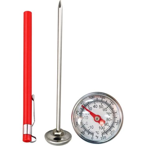 Küchenthermometer Aus Edelstahl, 120-mm-sondenthermometer Mit Clip, Kochthermometer Für Fleisch, Backofen, Gebäck Und Grill