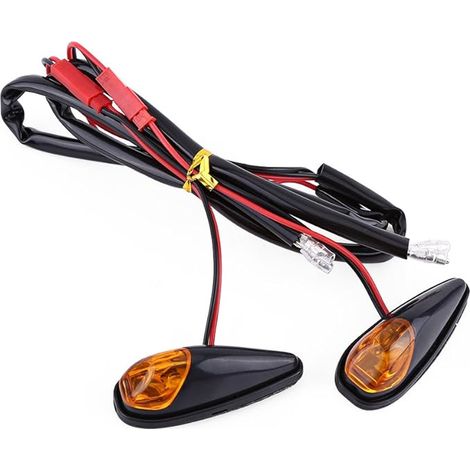 2 Stück 12v Blinker, Signalleuchten, Kontrollleuchten, Led-universal-blinker Für Motorräder, Bündig Montiert, Gelb, Vorne Und Hinten, Schwarz