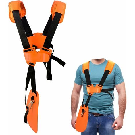 Schultertragegurt/doppelschultergurt Mit Robustem Nylongurt, Verstellbar Für Freischneider Oder Gartengeräte (für Stihl Fs- Und Km-serien-freischneider), Orange