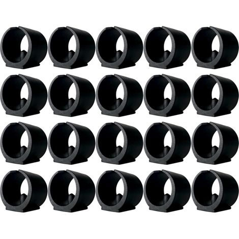20 Schwarze, Runde Stuhlkappen Mit Aufsteckbarem U-förmigem Polster, Möbelbeinführung, 22 Mm