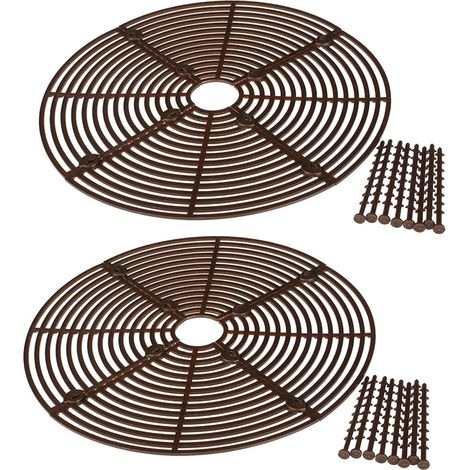Set Mit 2 Bodenschonern Für Blumentöpfe - Schutz Vor Katzen, Kindern Und Haustieren, 30 Cm (braunes Gitter)