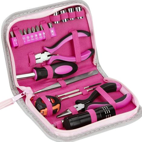 Rose Tools 23-teiliges Heimwerker-werkzeugset Mit Maßband, Seitenschneider, Steckschlüsseln Und Schraubendrehern Für Heimwerker- Und Reparaturarbeiten Zu Hause Und Im Büro