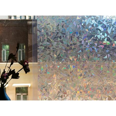 3d-regenbogeneffekt-fensterfolie Mit Uv-schutz Für Glas, Selbstklebende Fensterfolie, Dekorativer Fensteraufkleber Für Zuhause, Büro, Schlafzimmer, Türen, 30 X 200 Cm