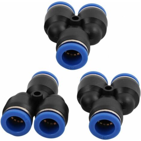 3 Stück 12 Mm Durchmesser Y-förmiger 3-wege-schnellkupplungs-druckverbinder Für Pneumatische Luftschläuche,