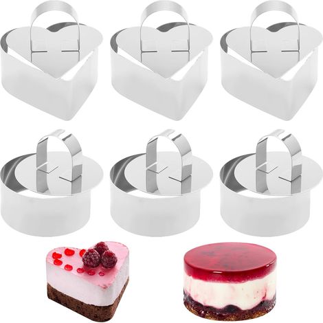 6-teiliges Gebäckring-set, Runde Ausstechformen Mit Stopfer, Törtchenformen, Mousseform Für Dessertkuchen, Edelstahl