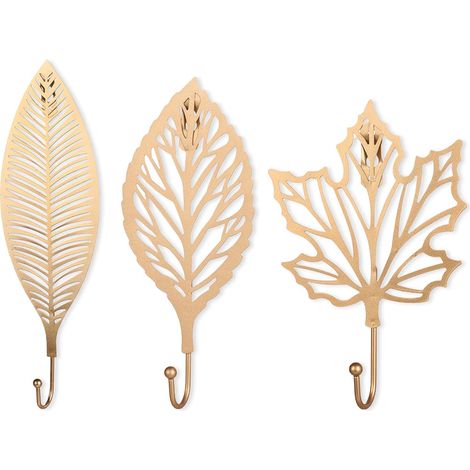 3-teiliges Set Aus Gusseisernen Blatt-wandhaken, Dekorativen Gardinenhaltern, Wandhaken Zum Aufhängen Von Schlüsseln, Handtüchern Und Mänteln In Bad Und Küche