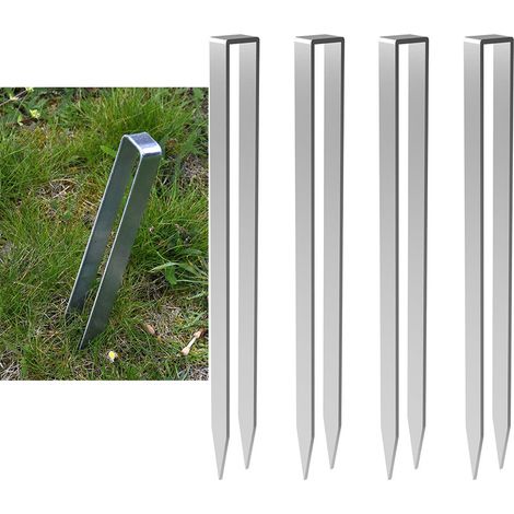 4 Stück Rosenbogen-erdanker, Silberne U-förmige Anzuchtanker, 300 X 29 X 21 Mm, Erdnägel Aus Legiertem Stahl