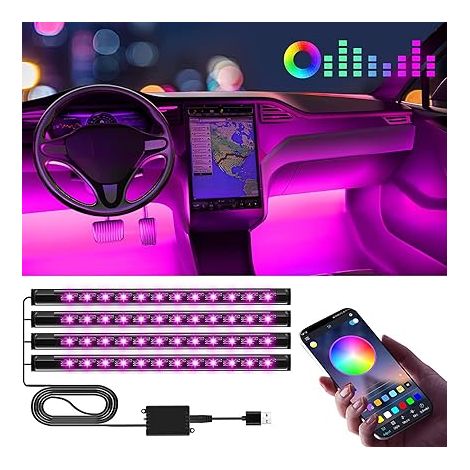 Autoinnenbeleuchtung, Led-leuchten, Autozubehör, Geschenke Für Männer, Mütter, Geschenke Zum Großmuttertag Für Frauen, Steuerung Von Autozubehör Per App