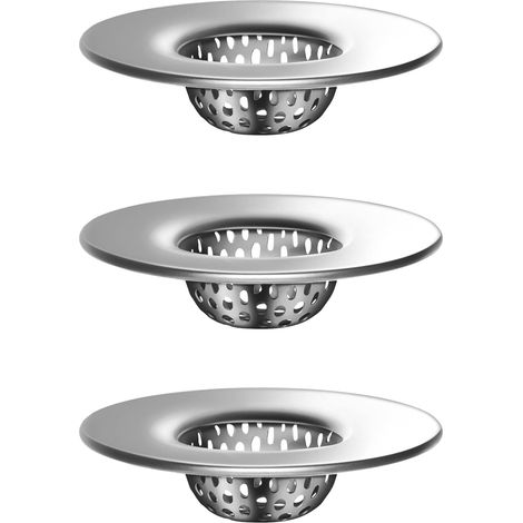 Set Mit 3 Edelstahl-spülbecken-siebstöpseln, Edelstahl-duschablauf-sieben, Haarfänger Für Badezimmer, Waschbecken Und Badewanne