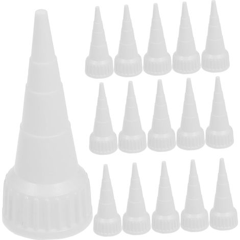 20 Stück Applikatordüsenkappen, Dichtmitteldüsen, Tubendüsen, Kartuschendüsen, Applikator-kartuschenkappen, Dichtungsdüsen, Weißer Kunststoff