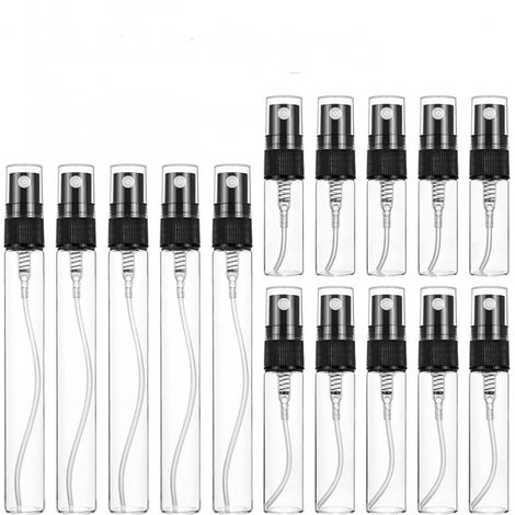15 Leere, Wiederbefüllbare Mini-glas-sprühflaschen Für Parfümproben Und Kosmetiksprays (3 Ml, 5 Ml, 10 Ml), Schwarz