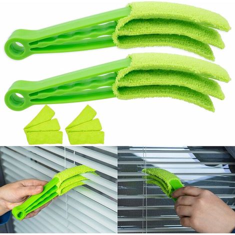 Reinigungsbürste Für Jalousien, Rollos Und Lamellen – Set Mit 2 Bürsten + 2 Kompakten Haushaltsbürsten – Reinigungsbürste Für Jalousien – Reinigungsbürste Für Lamellen – Reinigungsbürste, 21 Cm