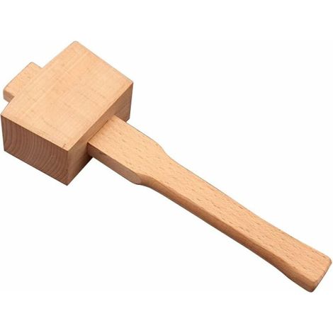 Holzhammer Aus Buchenholz Mit Komfortablem Griff, Abgewinkelter Schlagfläche, Holzbearbeitungshammer Für Heimwerkerprojekte