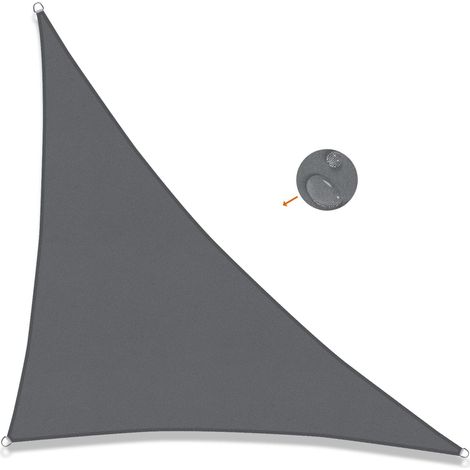 Dreieckiges Sonnensegel 3x3x4,3 M, Wasserdichtes Gewebe, Uv-schutz, Anthrazitgrau
