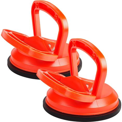 2 Orangefarbene Vakuumsaugnäpfe, 115 Mm Durchmesser, Für Fliesen, Glas Und Holz