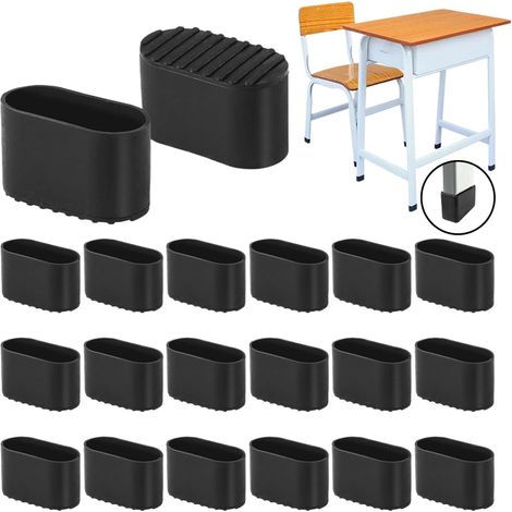 28 Rechteckige Stuhlbeinschoner, 50 X 25 Mm Ovale Stuhlbeinkappen Aus Kunststoff, Ovale Stuhlbeinschoner, Ovale Stuhlbeinkappen, Geeignet Für Ovale Rohrkappen