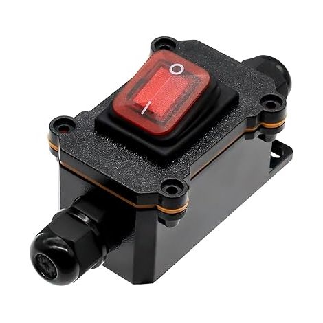 Wasserdichter Kabelschalter Ip65, Ein-/ausschalter, 4 Anschlüsse Auf Beiden Seiten, 12 V Dc 25 A Dpst, Für Den Außenbereich