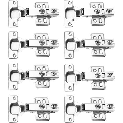 8 Schranktürscharniere – Küchentürscharniere Mit Soft-close-mechanismus 35 Mm – Auflegescharniere – Möbelscharniere – Für Kleiderschränke, Ankleidezimmer Und Moderne Küchen