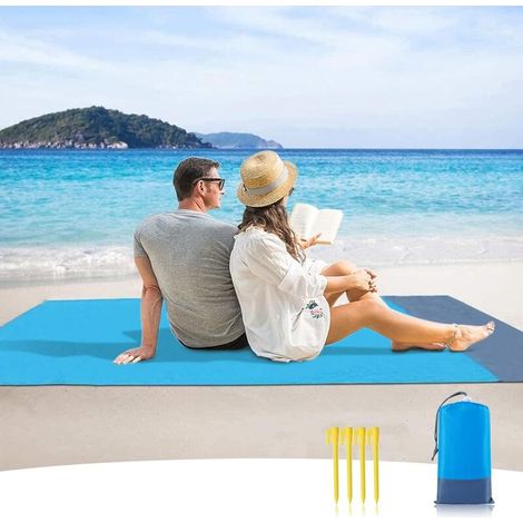Sandfeste Stranddecke, Wasserdichte Strandmatte, 210 X 140 Cm, Für Strand, Reisen, Camping, Wandern