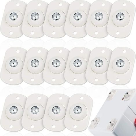 16 Mini-lenkrollen Zum Selbstkleben Aus Kunststoff, Kleine Rollen Mit Edelstahlkugellagern Für Möbel, Aufbewahrungsboxen Und Mülleimer