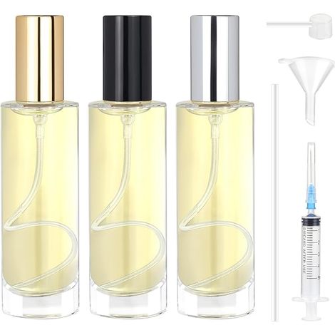 3-teiliges Set: Parfümzerstäuber Aus Glas, 30 Ml, Nachfüllbar, Leer, Für Reisen, Urlaub Und Als Geschenk (mit Goldenen, Silbernen Und Schwarzen Verschlüssen)