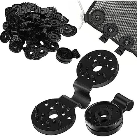 Kunststoffclips Für Sonnensegel, Schwarze Netzclips, Befestigungsclips Für Schattierungsnetze, Spezialclips Mit Ösen, Clips Für Schattierungsnetze, Zaungewebe, Winddichtes Gewebe, 40 Stück