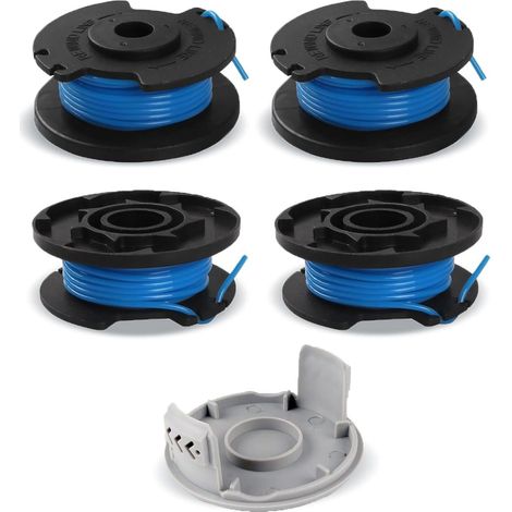 Packung Mit 4 Spulen Trimmerfaden Für Ryobi One+ Rac124 Ac14rl3a Olt1823 Olt1832 18v 24v 40v, 40v, 4 Trimmerspulen, 1 Kappe (3,3 M X 1,65 Mm Durchmesser)