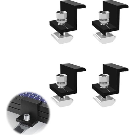 4-teiliges Solarmodul-montageset, 35-mm-aluminium-solarmodulklemmen, Verstellbares Solarmodul-set, Für Dach-, Wand- Und Photovoltaik-montageschienen