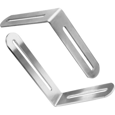 Eckverbinder Aus Edelstahl, L-förmiger Rechtwinkliger Winkel, Weiß, 120 X 165 X 24 Mm, Mit 2 Schlitzen, 90°-möbelwinkel Für Tisch, Stuhl, Bücherregal, Gebürstete Oberfläche