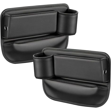Autositz-spalt-organizer, 2-teilige Aufbewahrungsbox Aus Pu-leder, Autositz-organizer Für Handys, Schlüssel, Karten, Brillen, Geldbörsen, Becher